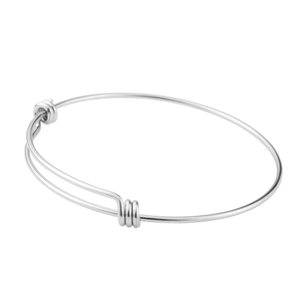 

50PCS High Quality 316L Stainless Steel Expandable Wire Bangle Adjustable Charm Bracelet DIY Bangle