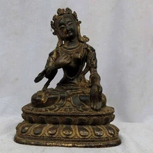 Bi002679 Китай чистый фиолетовый бронзовый изысканные резные Буддизм Тара будды скульптура