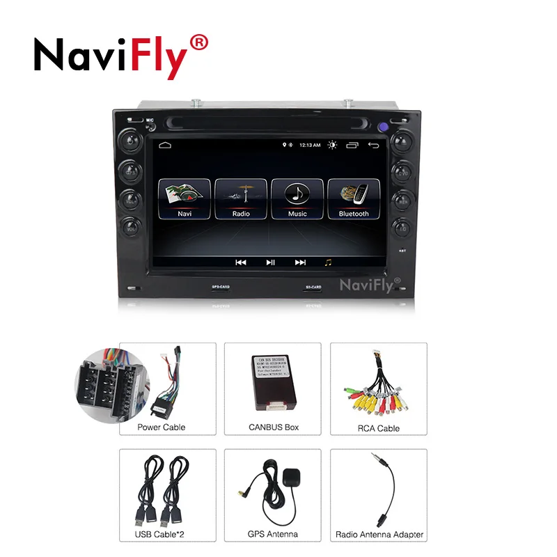 Perfect NaviFly 2 Din Car DVD Radio player for Renault Megane 2 2003-2010 Android 8.1 Multimedia GPS navigation HD FM stereo Head Unit 1