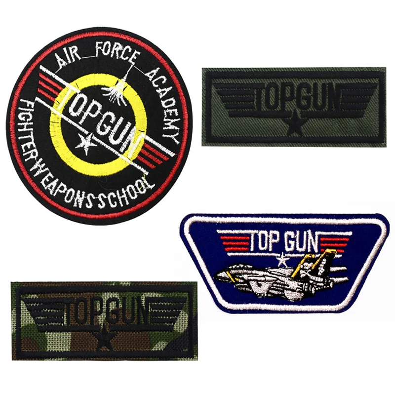 

Vintage US American Top Gun Air Force Fighter School Navy Embroidered Iron Sew On Applique Fighter Patch for Shirt Jacket