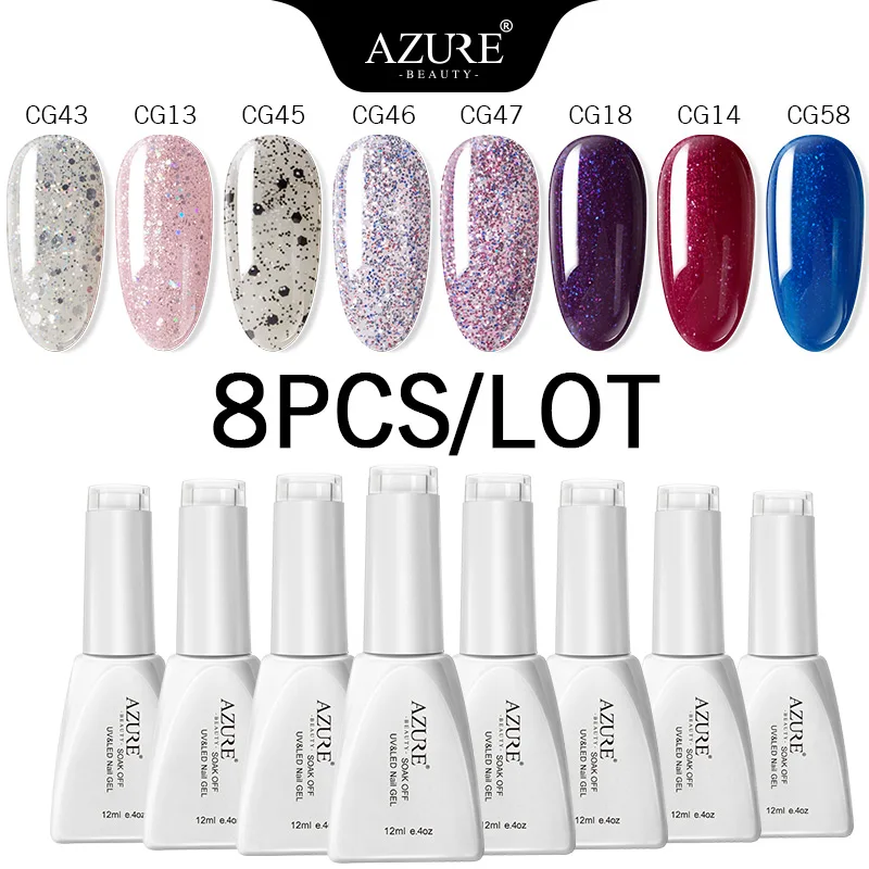 Azure Beauty 20Pcs/Lot Nail Gel Polish Soak Off UVv/Led gel Polish Semi Permanent Led Gel Long Lasting Pure Color Gel Sets - Цвет: Kit11