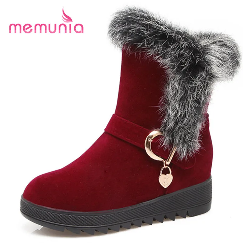 

MEMUNIA 2020 new arrive ankle boots elegant metal decoration fashion boots faux fur winter women snow boots big size 35-43