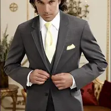 Платье жениха, костюм для лучшего мужчины, темно-серый костюм для лучшего Мужчины/Свадебный костюм жениха(пиджак+ брюки+ галстук+ жилет