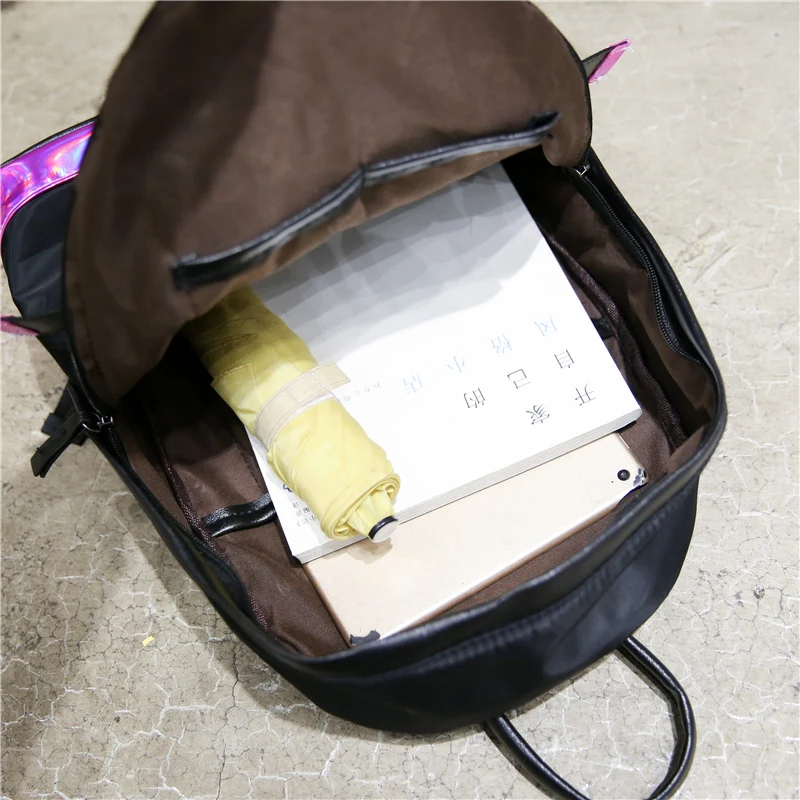 2017 Hot Women Laser Backpack School Bag For Teenage Girls PU Leisure Style Letter School Bagpack Casual Bag Travel Bag Mochila (41)