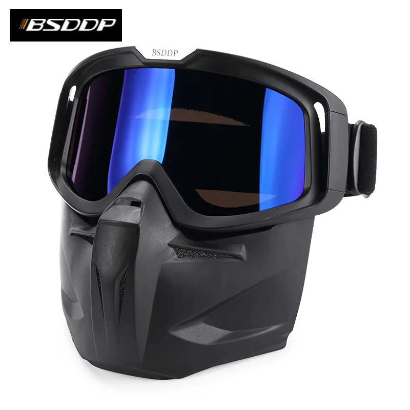Универсальная маска для лица для лыжного велосипеда и мотоцикла, очки для мотокросса, съемные очки с открытым лицом, шлемы, винтажные очки