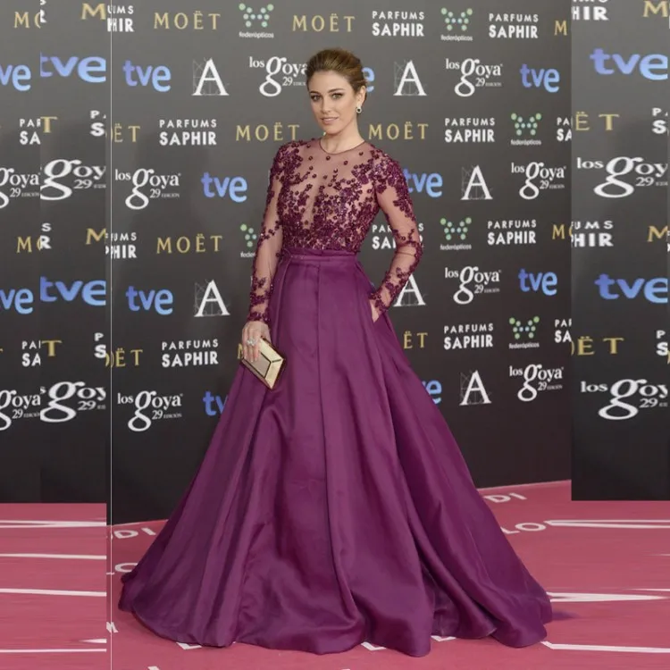 Fashion Modest Purple Ball Gowns At Butterfly Ball 2015 Red Carpet