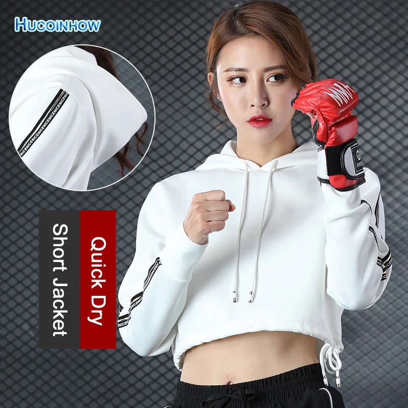HUCOINHOW Brandly font b Women b font Yoga Top Zipper Jacket Fitness Short Style Shirt font