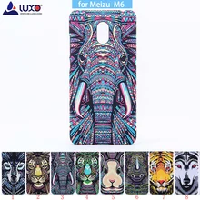 Original Luxo Rei Da Floresta Animais Asteca Rostos Lobo Leão Coruja padrão Capa Dura Caso Protetor de Telefone para Meizu meilan M6 6