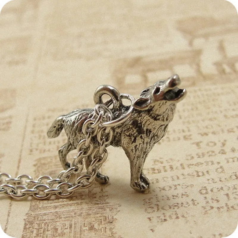 

Wholesale Trendy cute 3D Wolf pendant necklace women men statement necklace cs go collares
