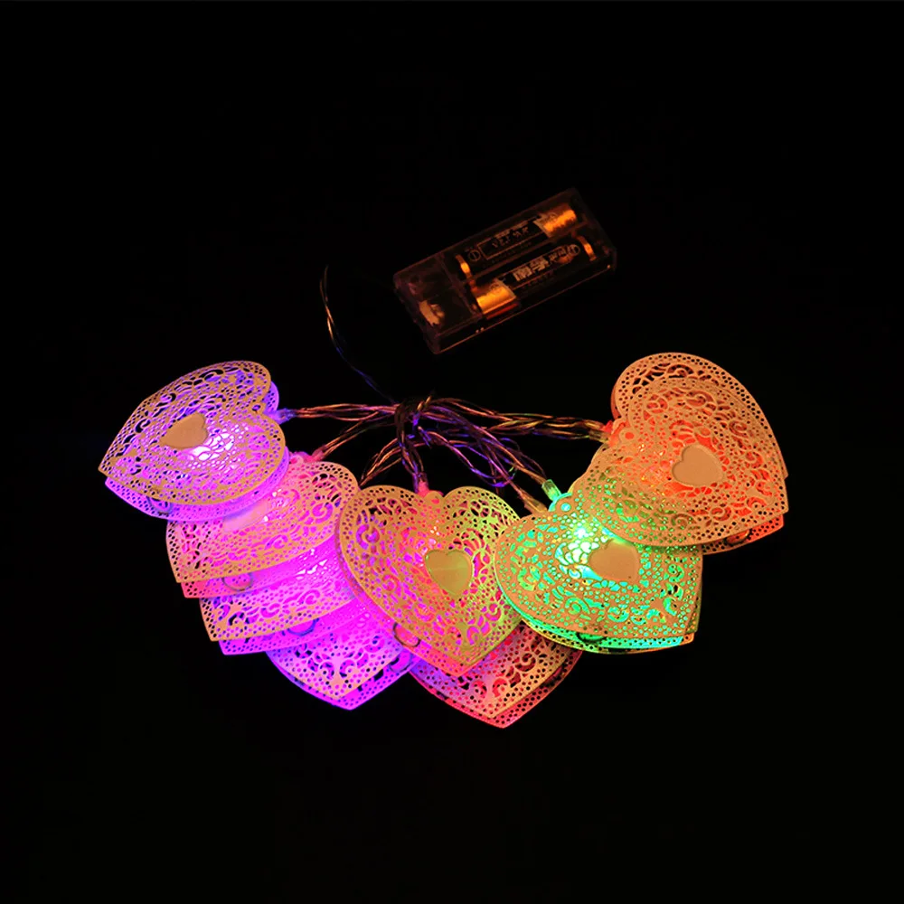 10 Pcs Heart shaped Christmas Tree LED Light Decor Battery Operated Hollow Heart String Light in LED String from Lights & Lighting on Aliexpress