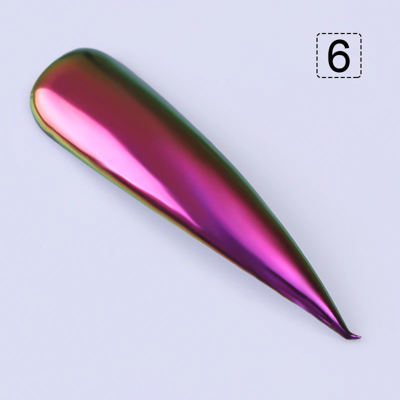 Зеркальный сверкающий порошок для ногтей хамелеонический Auroras Nails Effect металлик Цвета Пигмент для дизайна ногтей пыль черная основа необходима - Цвет: 6-0.5g