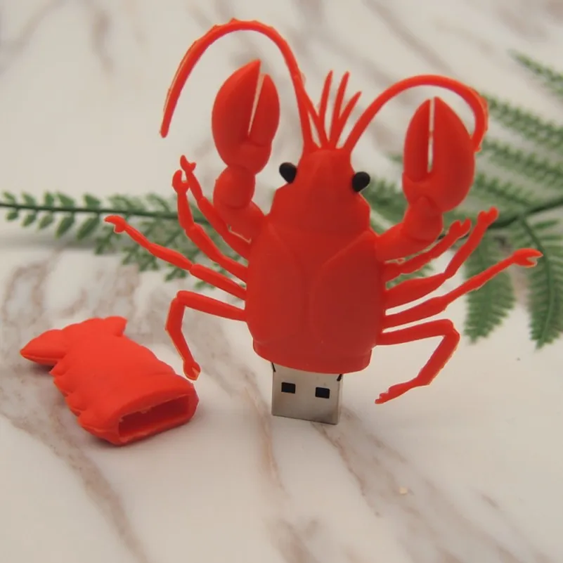 

Lovely Animal Red Shrimp USB 2.0 Usb Flash Drives Thumb Pendrive U Disk Usb Flash Drive Creativo Memory Stick 4GB 8GB 16GB 32GB