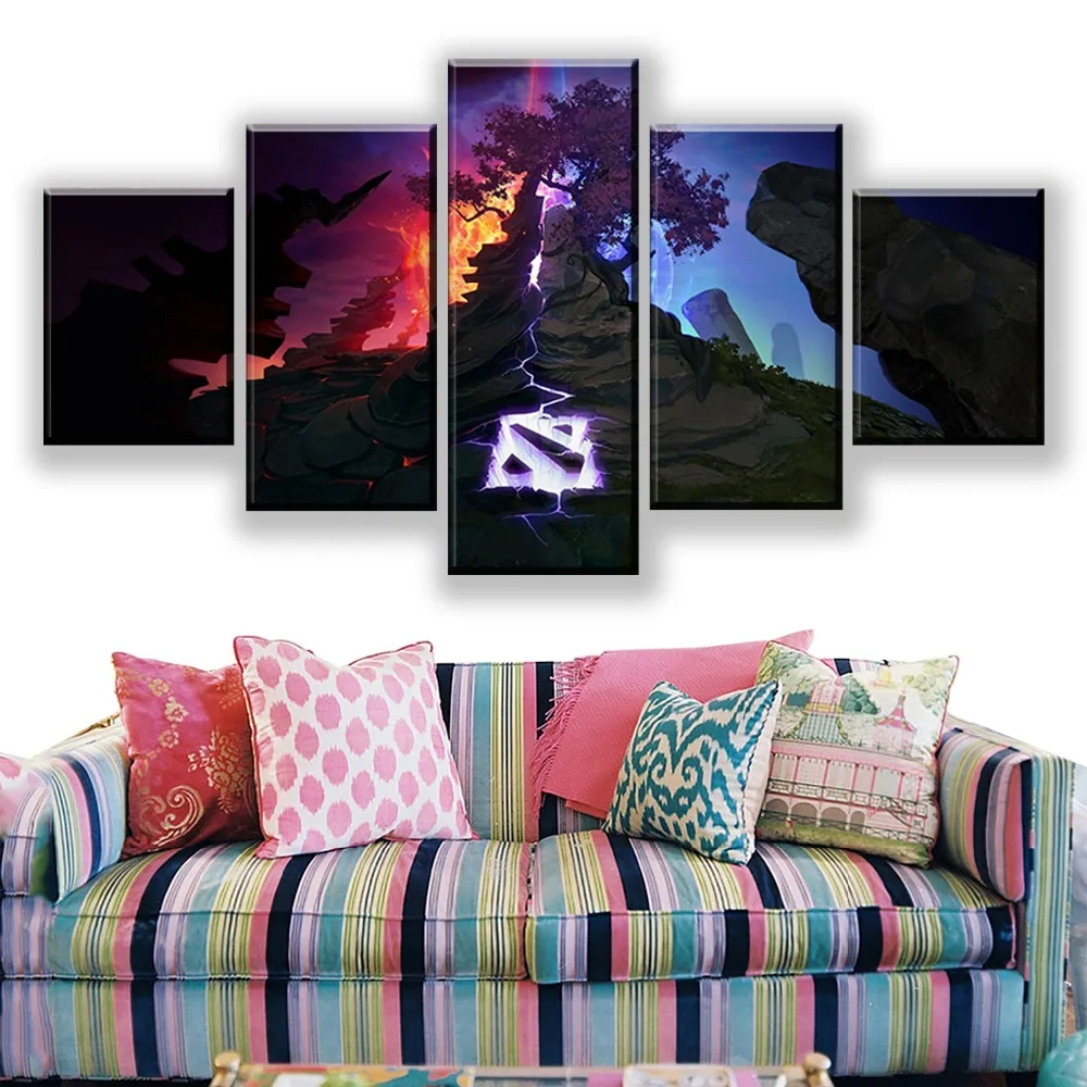 Modular Pictures Canvas 5 Panel DOTA 2 Game Painting Wall Art Posters Print Modern Living Room Home