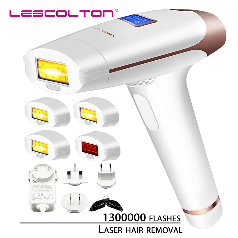 Больше ламп выберите IPL лазерная эпиляция удаление волос ЖК-дисплей машина лазер постоянный бикини триммер электрический depiladora лазер - Цвет: Five lamps White