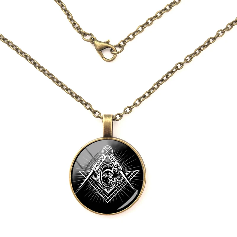 

2019 New Stained Glass Eye of Providence Women Silver Eye of Providence Glass Cabochon Silver Necklace Women Necklaces Pendants