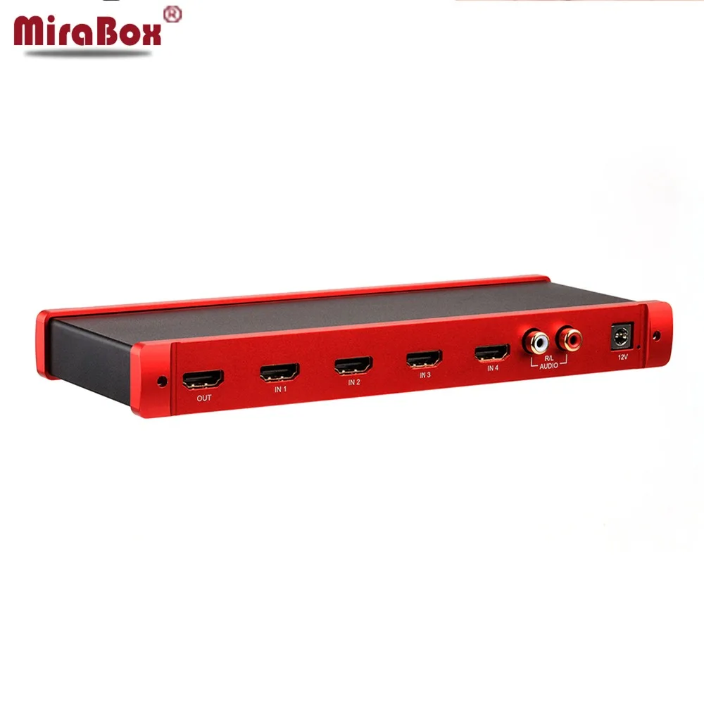 

MiraBox HDMI Quad Screen Seamless Switcher Support 4 Channels Screen Sementation Up to 1080P @60Hz for Games/Live Stream/Monitor