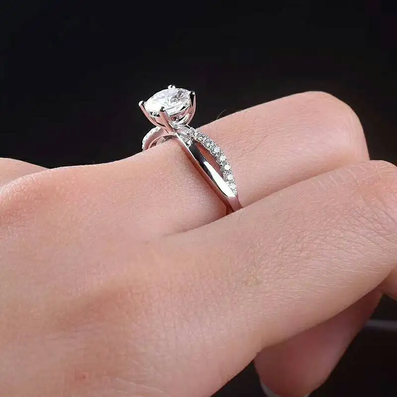 [MeiBaPJ Moissanite Gemstone Fashion 2 карата бриллиантовое кольцо VVS1 из стерлингового серебра 925