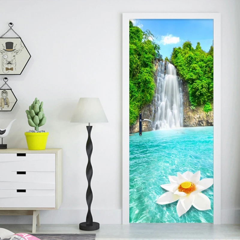 US 3D Door Wall Sticker Decal Self Adhesive Anti Water Mural Scenery Home Decors 