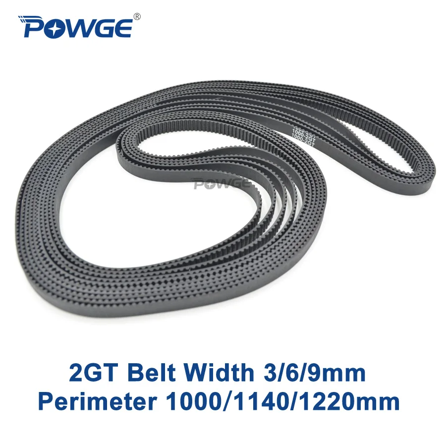 POWGE 2MGT 2M 2GT зубчатый ремень длина шаг 1110/1136/1140/1164/1180 Ширина 3/6/9/15 мм зубья 555 568 570 582 590
