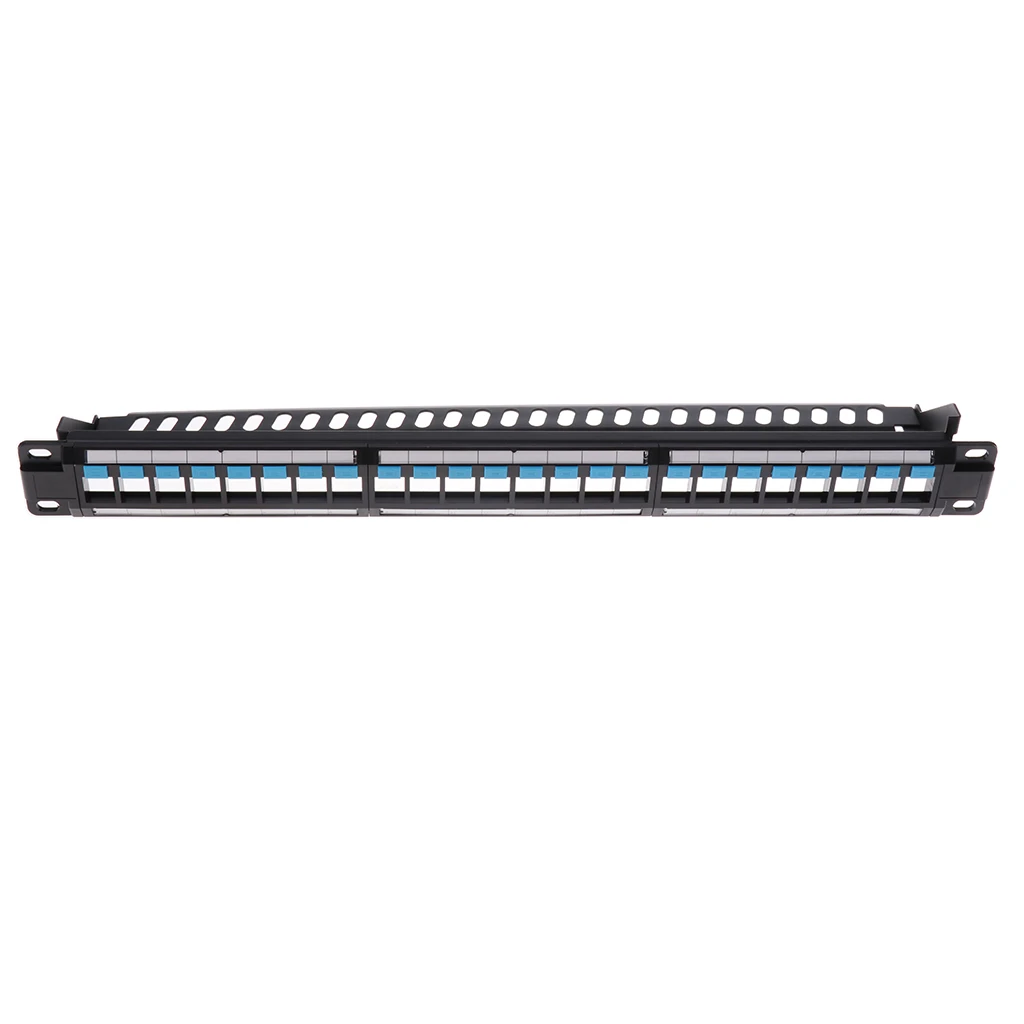 Thickened Unshielded Keystone Jack 24-Port Patch Panel with Rear Cable