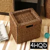 Crafts Creative Handmade Straw Folding Storage Basket Rattan Magazine Weaving BasketBookcase Basket 3