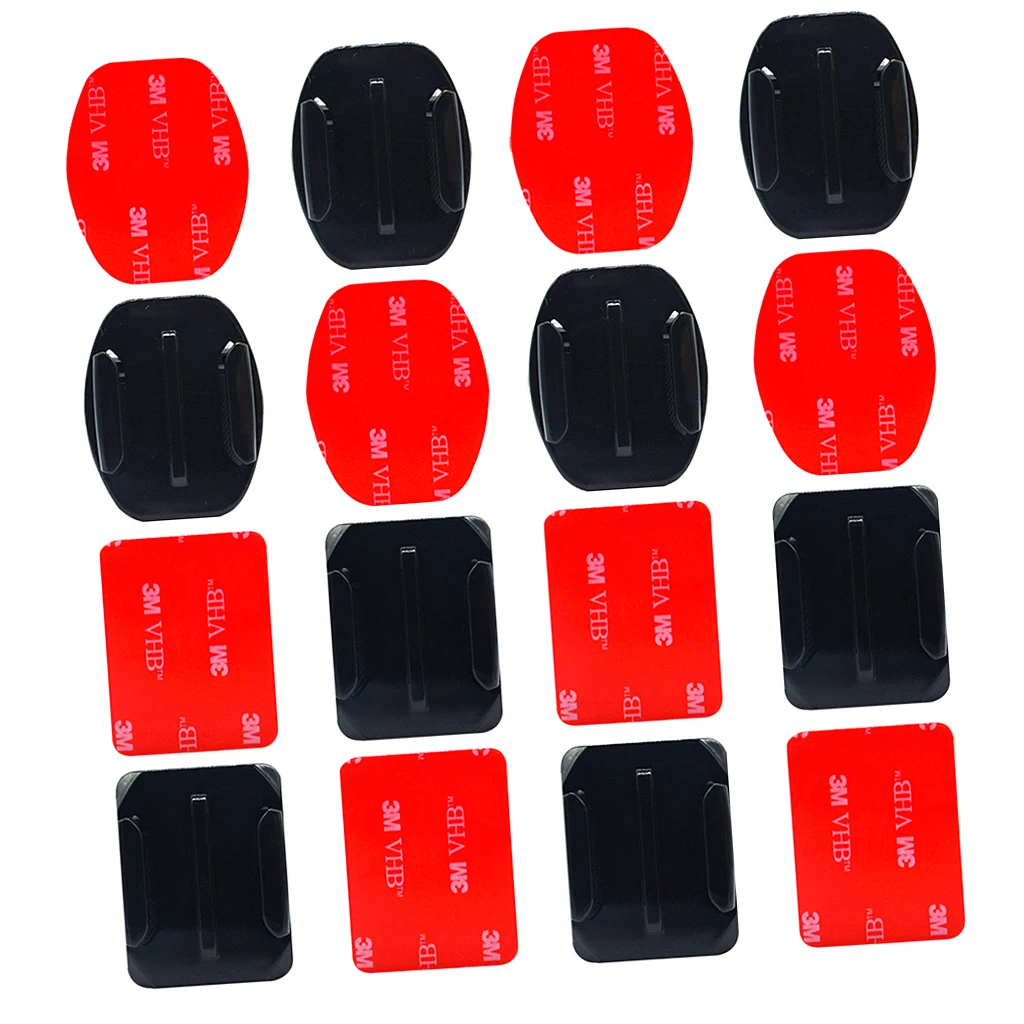 8Pairs Flat Adhesive Base Sticker Curved Mount Sticky Glue Firm Pad for SJCAM SJ4000 GoPro Hero More