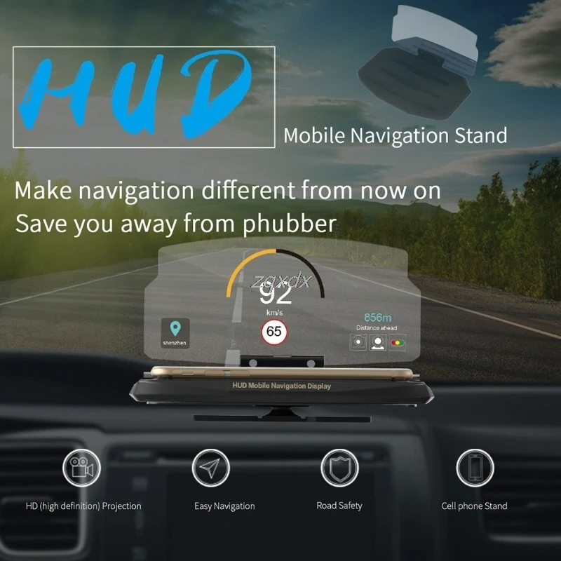 Universal Mobile Phone Car Holder Windscreen Projector HUD