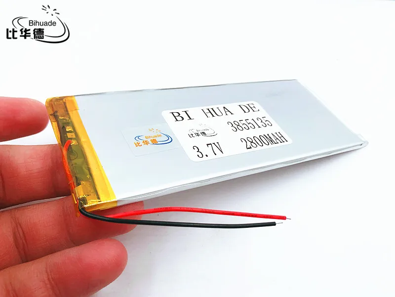 Li-po 3,7 V 3855135 2800 мАч(полимерный литий-ионный аккумулятор) литий-ионный аккумулятор для планшетного компьютера 7 дюймов 8 дюймов 9,7 дюймов 10,1 дюймов