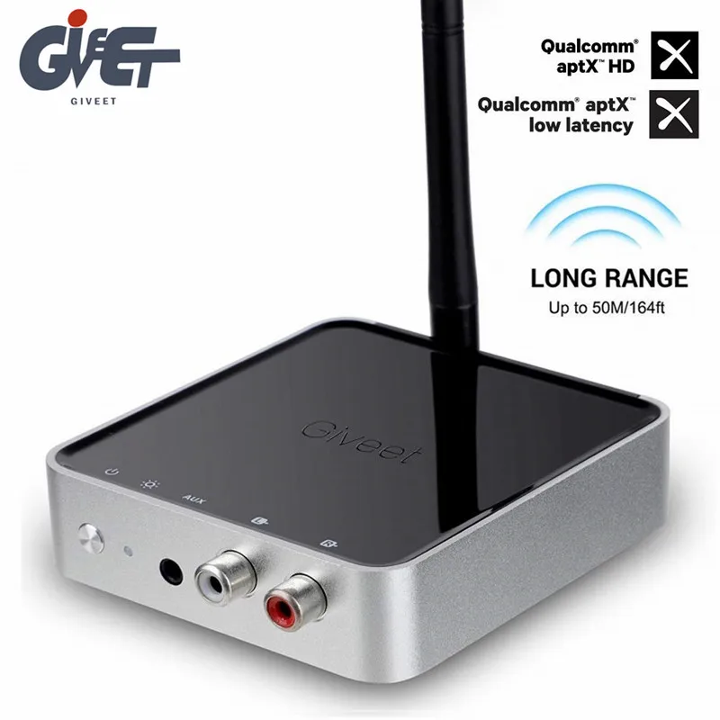 

Long Range Audio Adapter 328ft Bluetooth 5.0 Transmitter Receiver APTX HD& Low Latency Optical RCA 3.5mm AUX for TV Music Stere