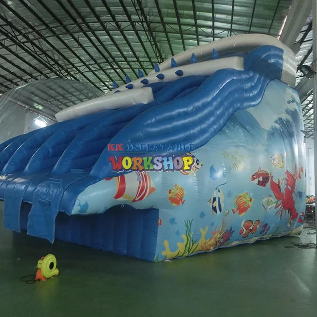 Inflatable shark Water Slide Frame pool or inflatable pool slide for Kids playing park Center 3