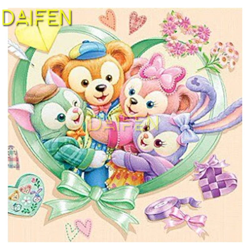 

Full Round Diamond embroidery rabbit flower Full Square Diamond mosaic friendly 5D DIY Diamond painting Cross stitch bear love