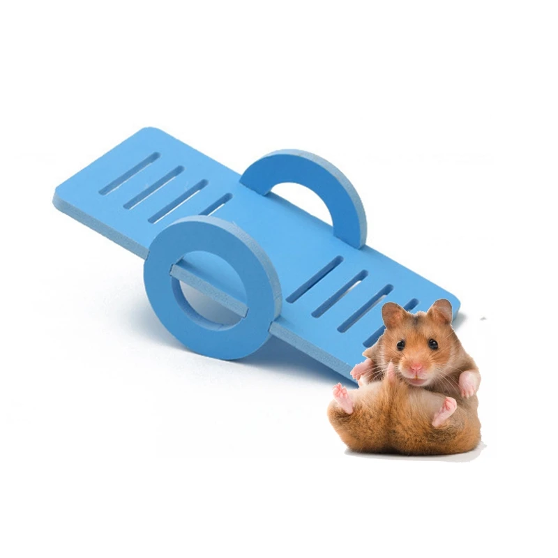Wooden Pet Rat Toys for Hamsters Funny Hamster Seesaw House Exercise