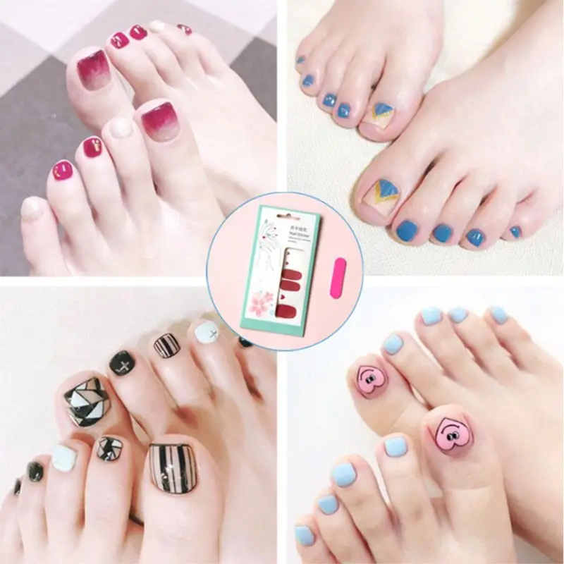 

22 Tips Summer Fresh DIY Toenail Stickers Full Cover Waterproof Self-Adhesive Decorative Nail Art Decals Pedicure Beauty Tools