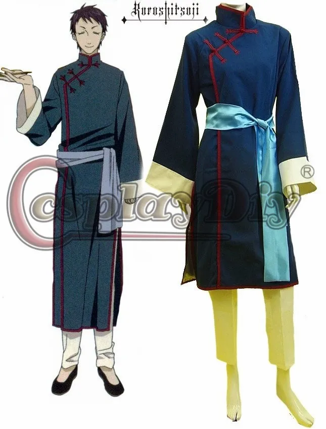 Cosplaydiy黒執事黒執事ラウ青チャイナ衣装大人メンズハロウィンコスプレ衣装d Cosplay Outfits Costume Adulthalloween Cosplay Aliexpress