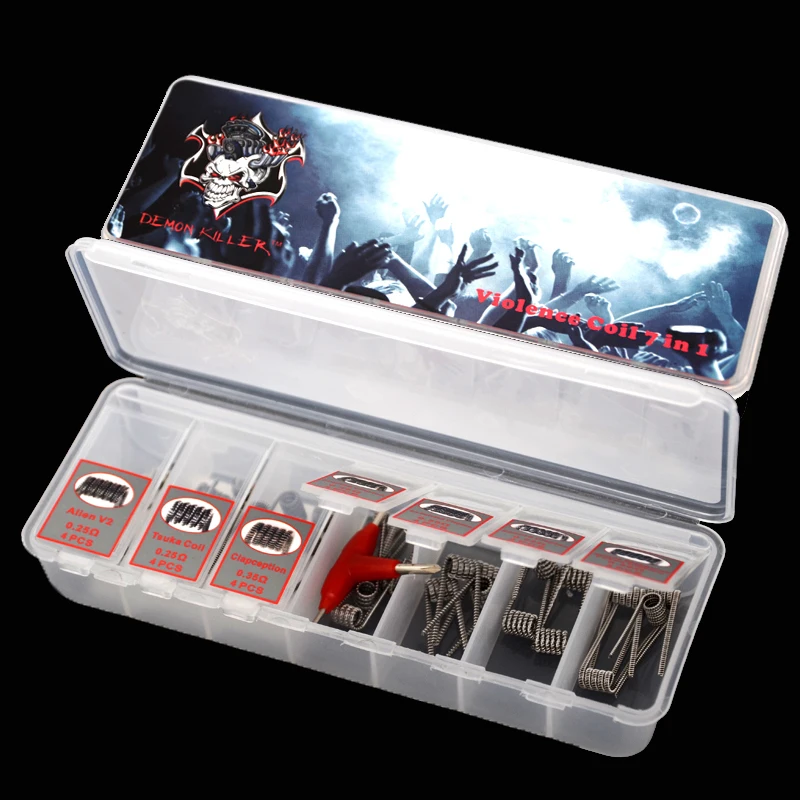 

Demon Killer Violence Coil 7 in 1 Coil Prebuilt Coils Alien V2 Tsuka Coil Clapception Framed Clapton for RDA RBA Atomizer Tank