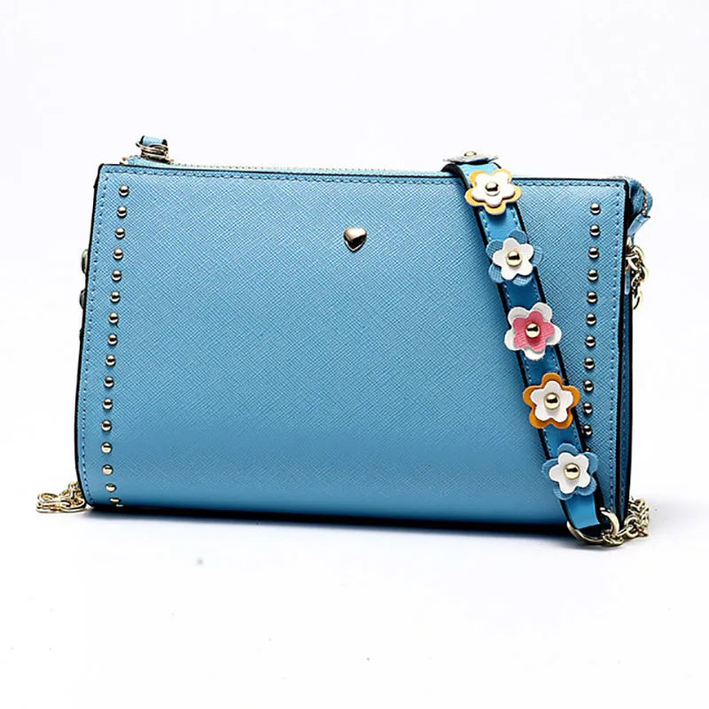 

Fashion Women Leather Messenger Bag Flower Chain Rivet Ladies Small Crossbody Bags Women Famous Brands Designers Shoulder Bags