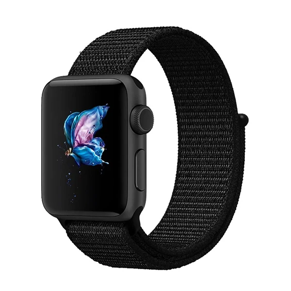 Миланский нейлоновый ремешок для часов iWatch Apple Watch 38 мм 40 мм 42 мм 44 мм Серия 1 2 3 4 5 Петля застежка для браслета спортивный ремешок - Цвет ремешка: Black