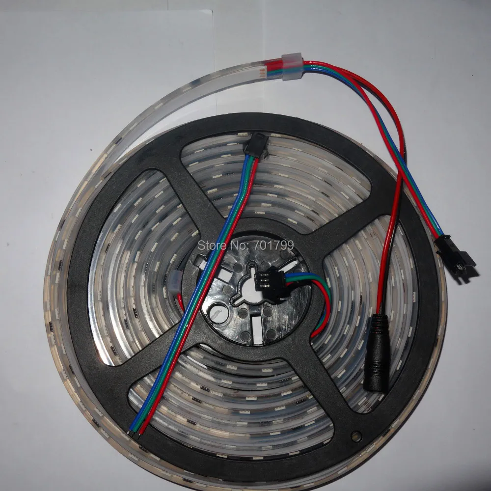 Полноцветная светодиодная лента IP68 С Φ 5m DC12V WS2811 240led (16ixes/m) WHITEPCB led digital strip|epoxy resin