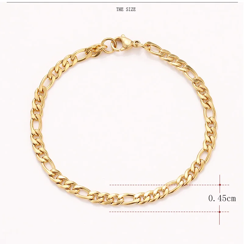 CACANA Stainless Steel Chain Bracelets For Man Women Gold Silver Color For Pendant Flat Donot Fade Jewelry A1233