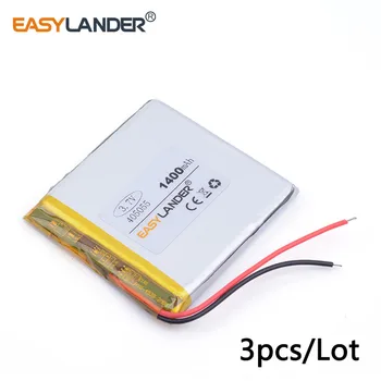 

3pcs/Lot 3.7V 1400mAh 405055 Lithium Polymer Li-Po li ion Rechargeable Battery cells For Mp3 MP4 MP5 GPS mobile bluetooth