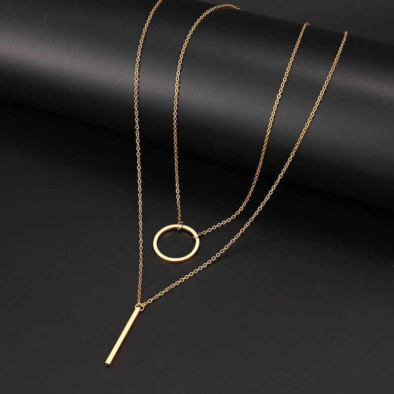 Cacana Stainless Steel Necklace Free Shipping New Fashion Stick Pendant Necklace Women Holiday Jewelry Wholesale