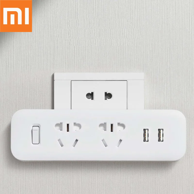 

Original Xiaomi Mijia Power Strip Converter Portable Plug 2 USB Travel Adapter Electric Wall AC 5V 2.1A 2 Sockets Fast Charging