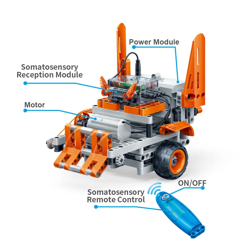 BanBao робот с датчиком движения и дистанционным управлением, эксперимент, развивающая модель, строительные блоки, детские игрушки 6925