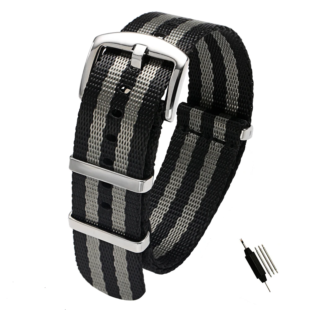 18 20 22 24mm Seat Belt Nylon NATO Zulu Strap Heavy Duty Military Watch