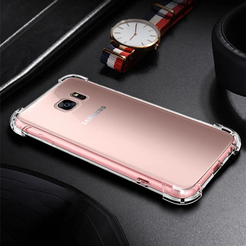 

Anti Knock Transparent Case For Samsung Galaxy S8 S9 Plus ON7 2016 C8 J7 A3 A7 2017 A5 2018 A8 Star TPU Protection Cover Capa