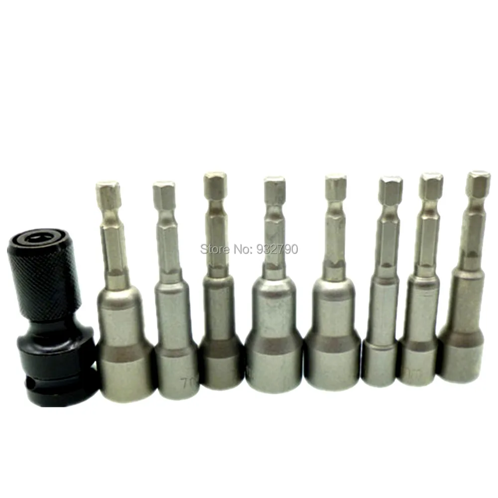 Screwdriver Magnetic Nut Driver Socket Adapter Adaptor Hex Drill Bit 6-13mm