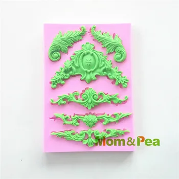 

Mom&Pea 0509 Free Shipping Border Lace Shaped Silicone Soap Mold Cake Decoration Fondant Cake 3D Mold Food Grade Silicone Mould