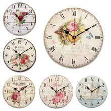 Reloj de pared de madera Vintage, reloj de pared de movimiento de cuarzo Retro de 30cm para decoración del hogar, reloj de pared tipo blanco puro, temporizador