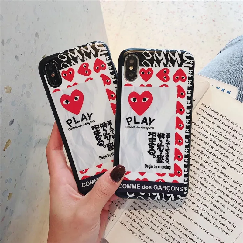 

SUPERDOPE luxury brand Heart Play fashion phone cover For iPhone 6 6s 7 8 Plus X coque for iPhone XS XR MAX hard fundas case