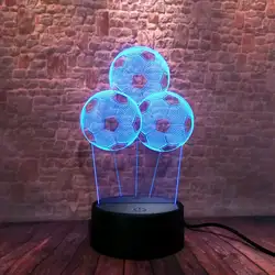 3D световой Футбол Спортивная модель светодио дный ночник светодиодный 7 цветов сенсорный свет RC мигающий домашний декор игрушечные лошадки